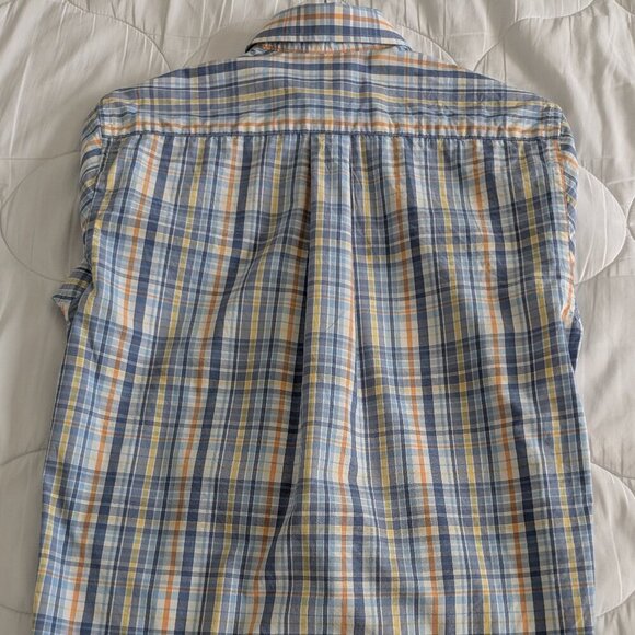 Vineyard Vines Slim-Fit Whale Shirt Men's Small Button-Down Blue Orange Plaid - Picture 10 of 13